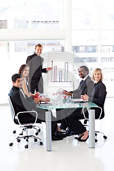 Young businessman giving a presentation