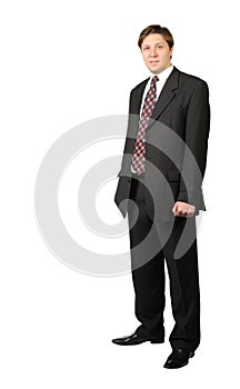 The young businessman isolated on a white