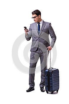 The young businessman isolated on white background