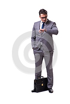 The young businessman isolated on white background