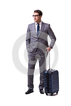 The young businessman isolated on white background