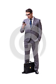 The young businessman isolated on white background