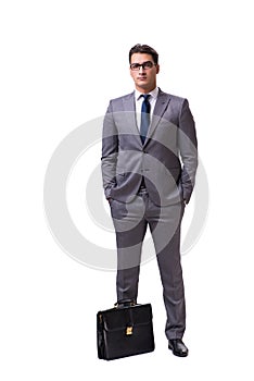 The young businessman isolated on white background