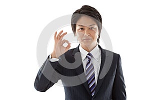 Young businessman with an OK sign