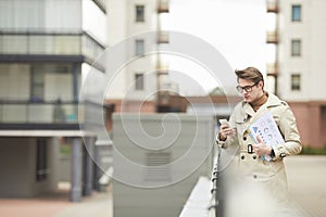 Young Businessman Outdoors in Urban Setting