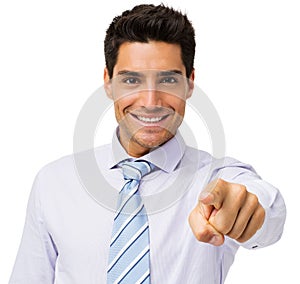 Young Businessman Pointing At You