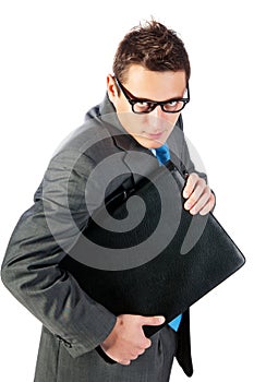 Young businessman with a portfolio