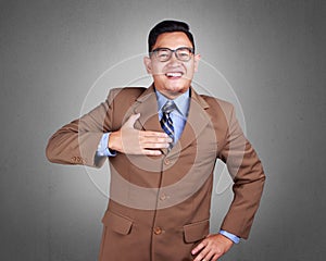 Young Businessman Proud, Confidence Gesture