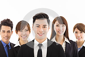 Young businessman with successful business team