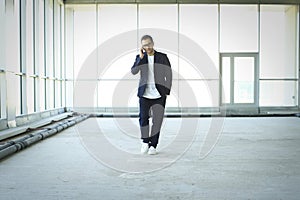 Young businessman talking on the phone