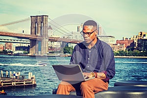 Young Businessman traveling, working in New York