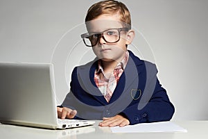 Young businessman using a laptop