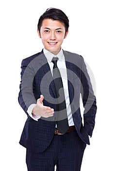 Young businessman want to have a hand shake