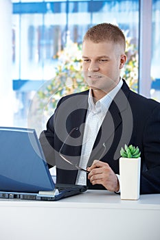 Young businessman at work