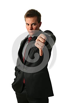 Young Businessmen Making His Thumb Down