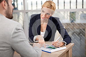 Young businesspeople having a business meeting at coffee shop