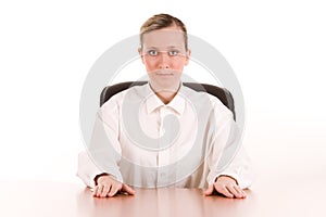 Young businesswoman at desk