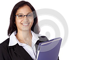 Young businesswoman with folder