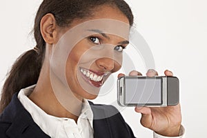 Young Businesswoman with Mobile Device