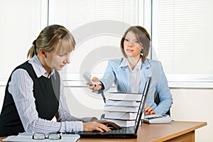 Young businesswoman on the phone.