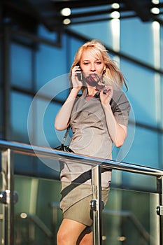 Young businesswoman on the phone.