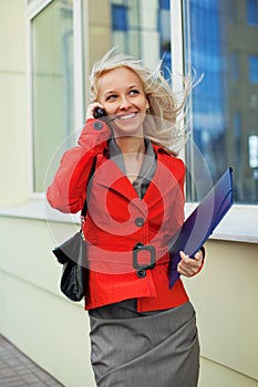 Young businesswoman on the phone.