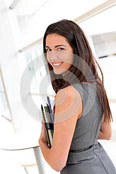 Young businesswoman smiling