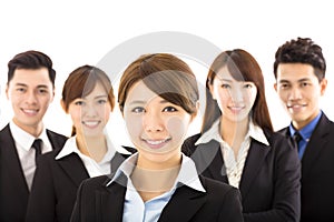 Young businesswoman with successful business team