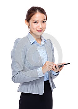 Young businesswoman touch on cellphone