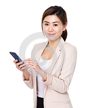 Young businesswoman use of cellphone