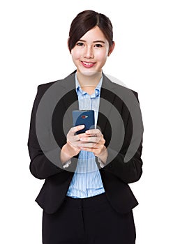 Young businesswoman use of the cellphone