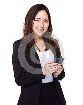 Young businesswoman use of cellphone