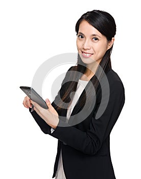 Young businesswoman use of the cellphone