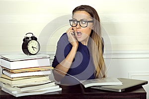 Young businesswoman working.