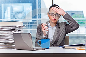 The young businesswoman working in the office