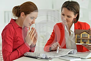 Young businesswomen architects working in modern office