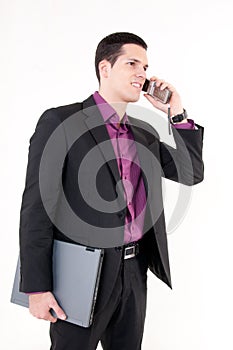 Young bussinesman with phone