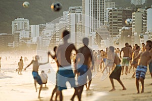 Young Carioca Brazilians Playing Altinho Beach Football