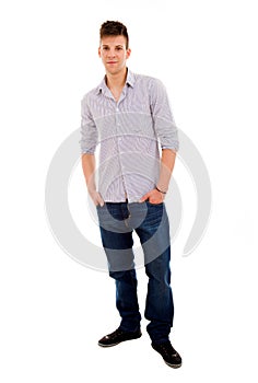 Young casual man full body