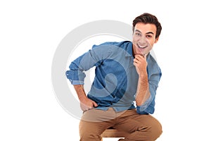 Young casual man is having a great ideea