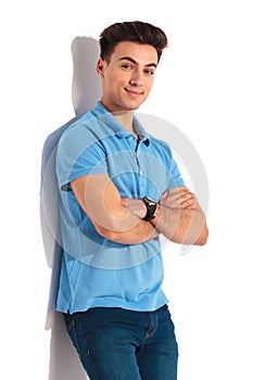 Young casual man in polo shirt smiling