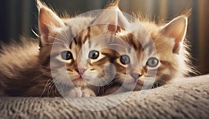 Young cats playing. Cute Kittens .ai generated