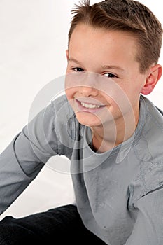 Young caucasian boy smiling