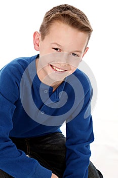Young caucasian boy smiling