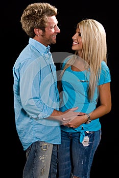 Young Caucasian Couple Embracing