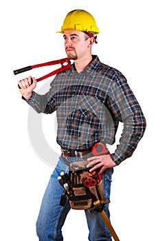 Young caucasian man tool cut