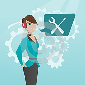 Young caucasian technical support operator.