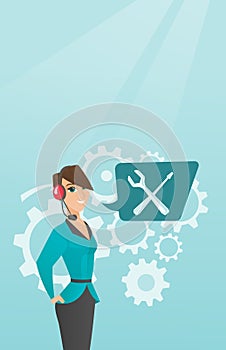 Young caucasian technical support operator.