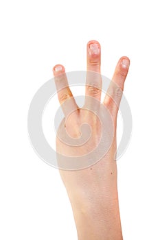 Young caucasian teenage boy close up of hands