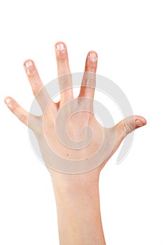 Young caucasian teenage boy close up of hands